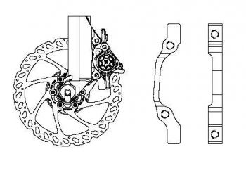 Adapter przód Hayes 6", oś 9mm, IS
