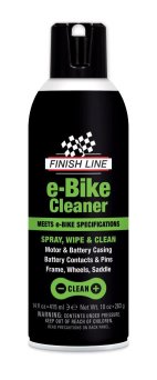 Preparat FINISH LINE E-Bike Cleaner - przeznaczony do czyszczenia elementów w rowerach elektrycznych. 