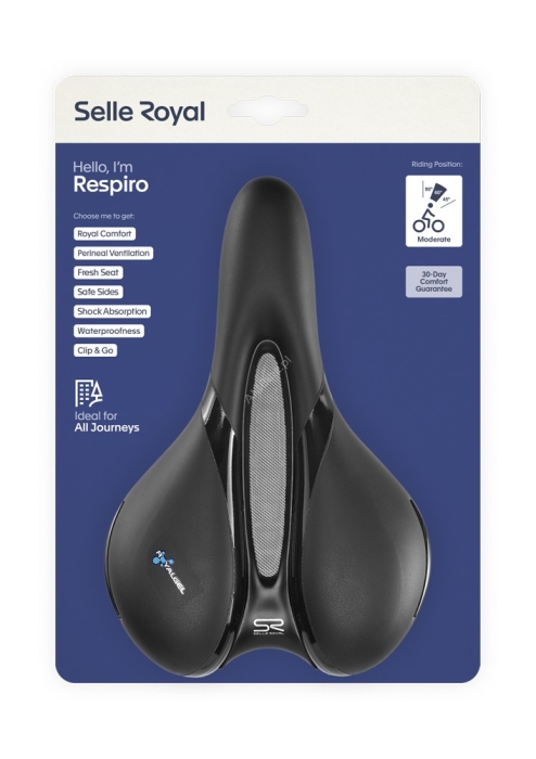 Siodło SELLEROYAL RESPIRO SOFT MODERATE 60st. żelowe + elastomery unisex 496g(NEW)