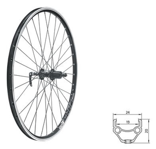 Koło tylne  Kellys KLS DRAFT  R, 26", black