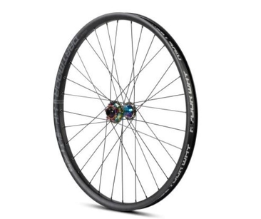 Koło przednie DARTMOOR Shield 26'' czarne anodowane z piastą w kolorze petrol 32h