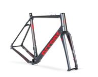 Rama gravel Freak Carbon v.1 szaro-czerwona (rama, widelec, stery), 142x12mm; 100x12mm - 2