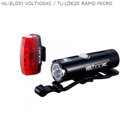 Zestaw lampek Cateye HL-EL051 Volt100XC / TL-LD620 Rapid Micro